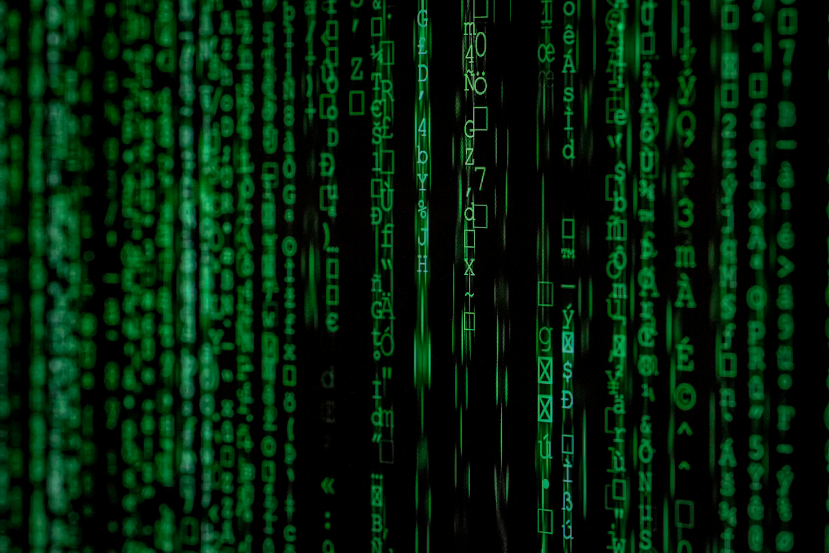 Cybersecurity code on screen